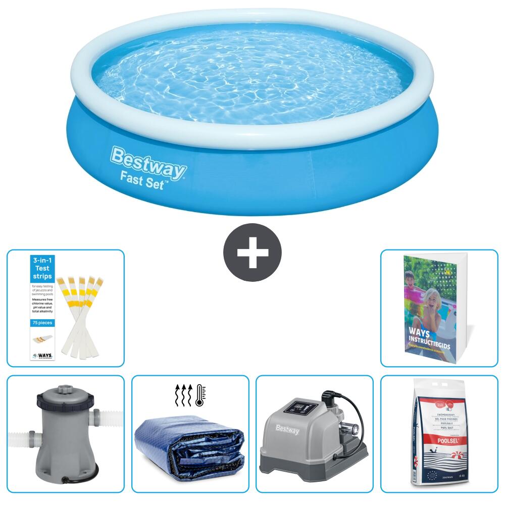 BESTWAY Basen Fast Set Okrągły - 366x76 cm - 7-częściowy S329