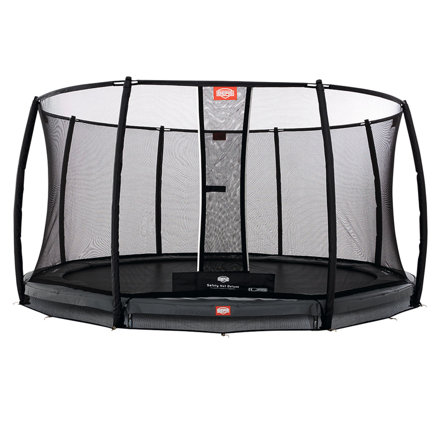 Trampolina Champion InGround 380 + Siatka Bezp. Deluxe Szary