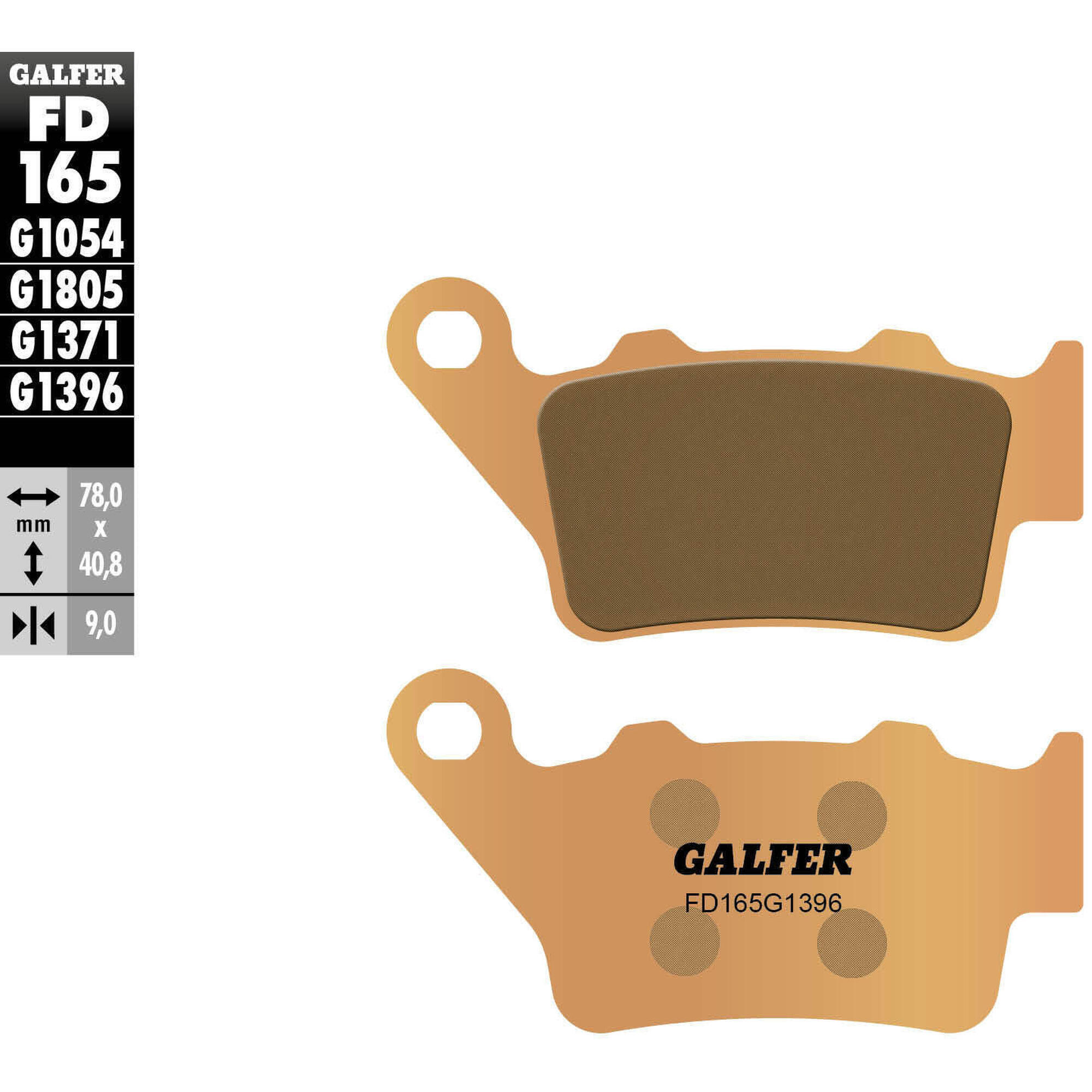 Klocki hamulcowe GALFER FD165 spiekane offroad 78 0×40 8×9 0 mm