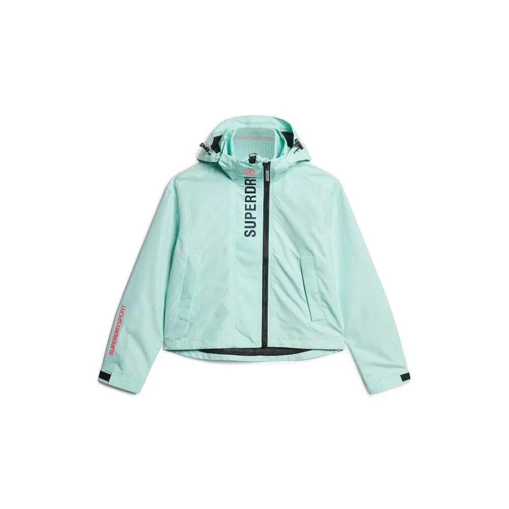 Kurtka przeciwdeszczowa z kapturem damska z wyszywaniem Superdry SD