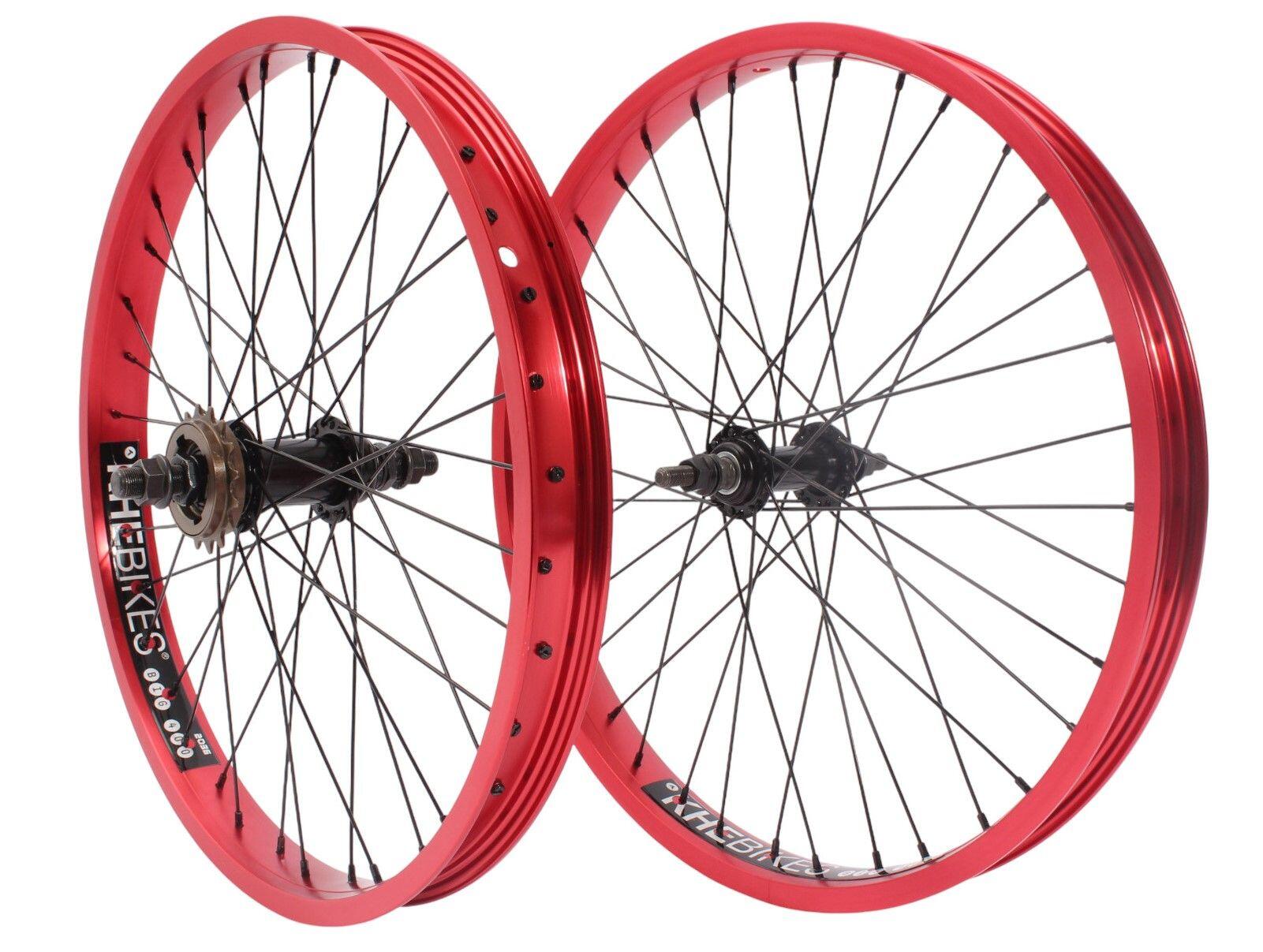 Zestaw kół BMX KHE PRISM 20 cali czerwony
