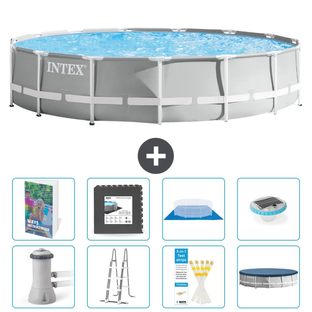 INTEX Basen Prism Frame Okrągły - 457x107 cm - 9-częściowy S608