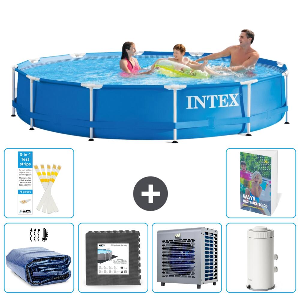 INTEX Basen ze stelażem Okrągły - 366x76 cm - 7-częściowy S16