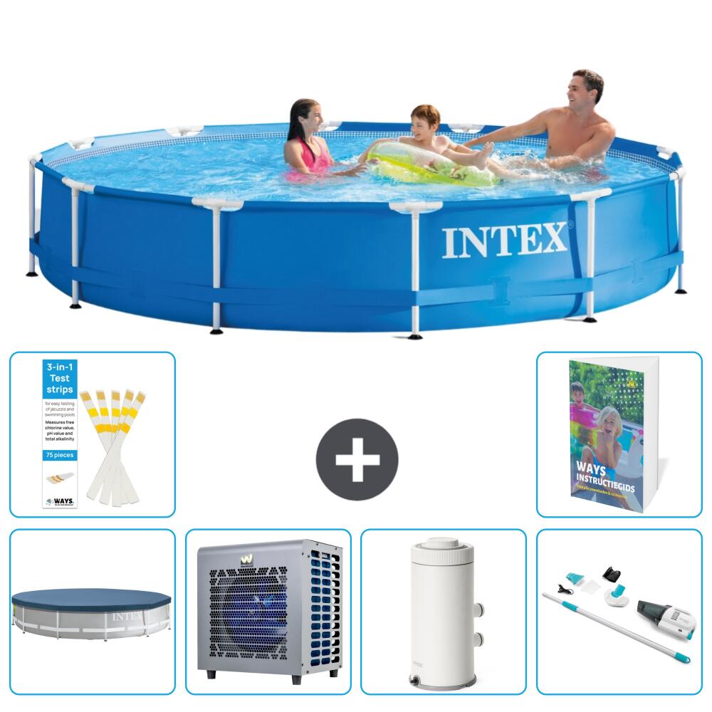 INTEX Basen ze stelażem Okrągły - 366x76 cm - 7-częściowy S25