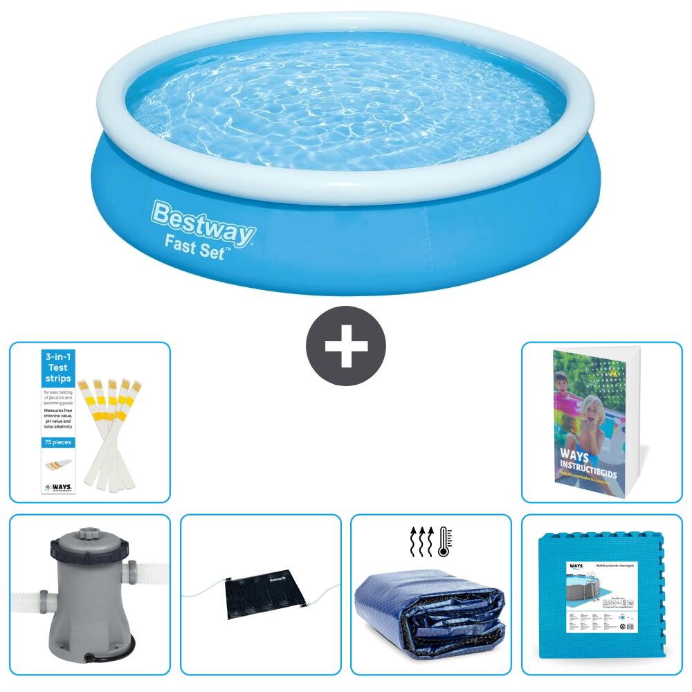 BESTWAY Basen Fast Set Okrągły - 366x76 cm - 7-częściowy S340