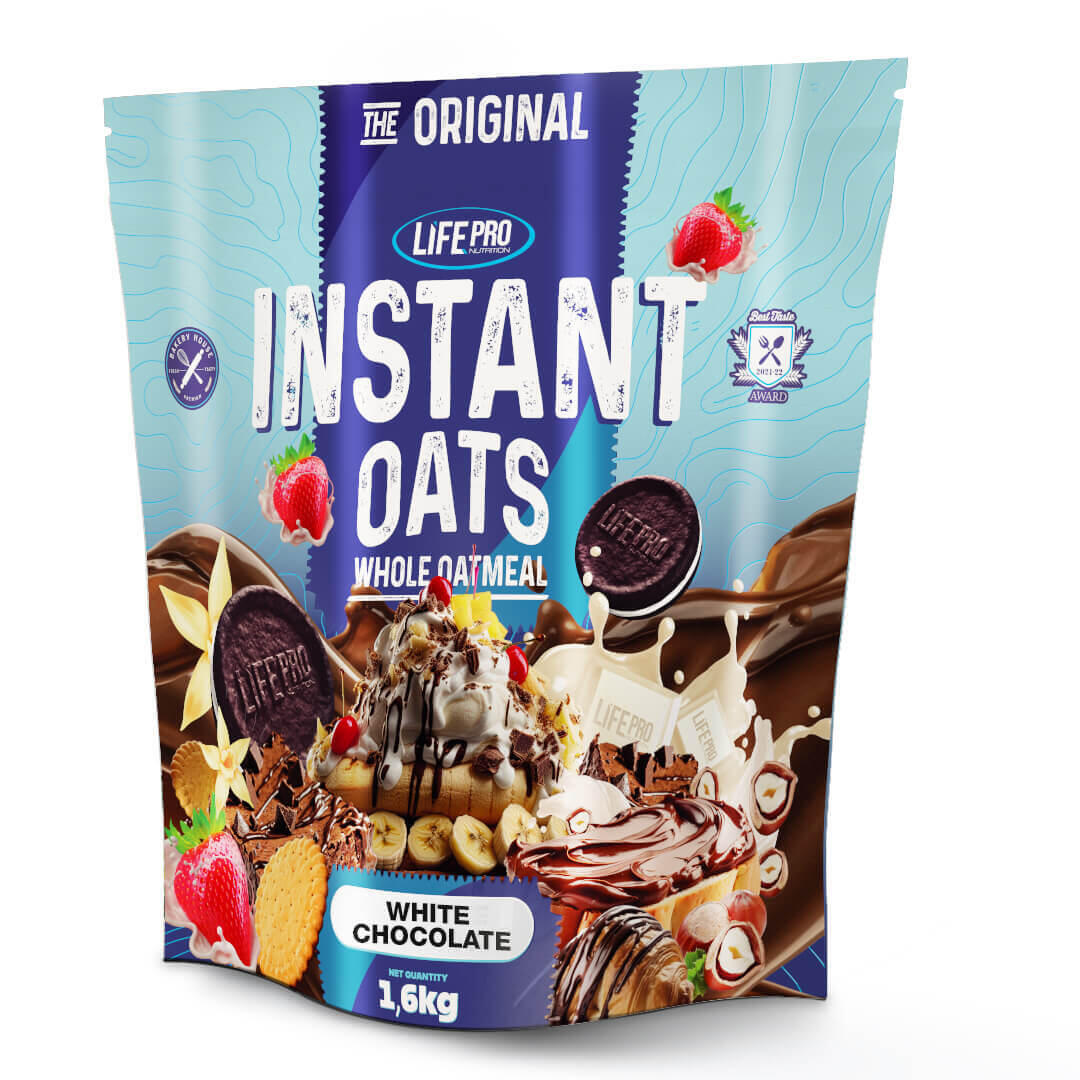 Płatki owsiane instant (mąka owsiana) - 1,6 kg Biała czekolada LifePRO