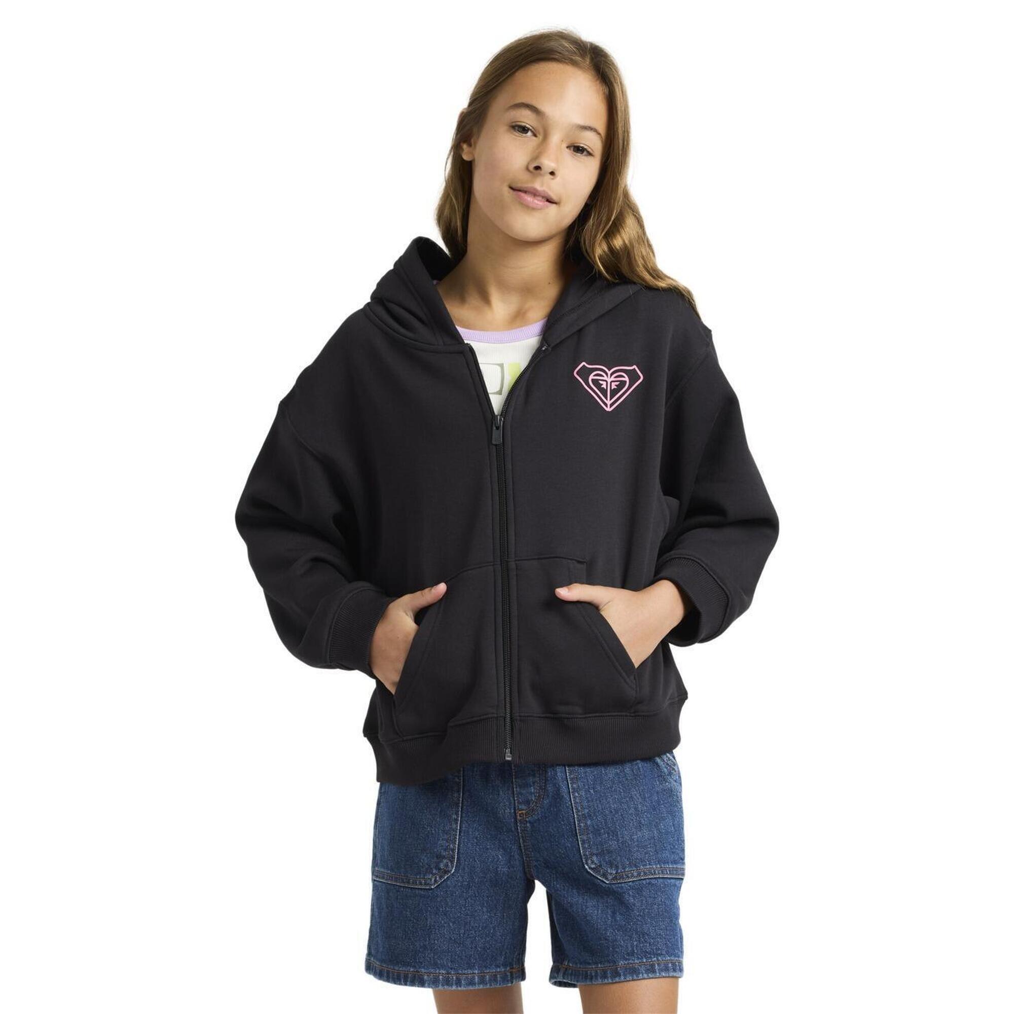 Bluza na zamek dla Dziewczynki MIDNIGHT HIKE BRUSHED Czarny