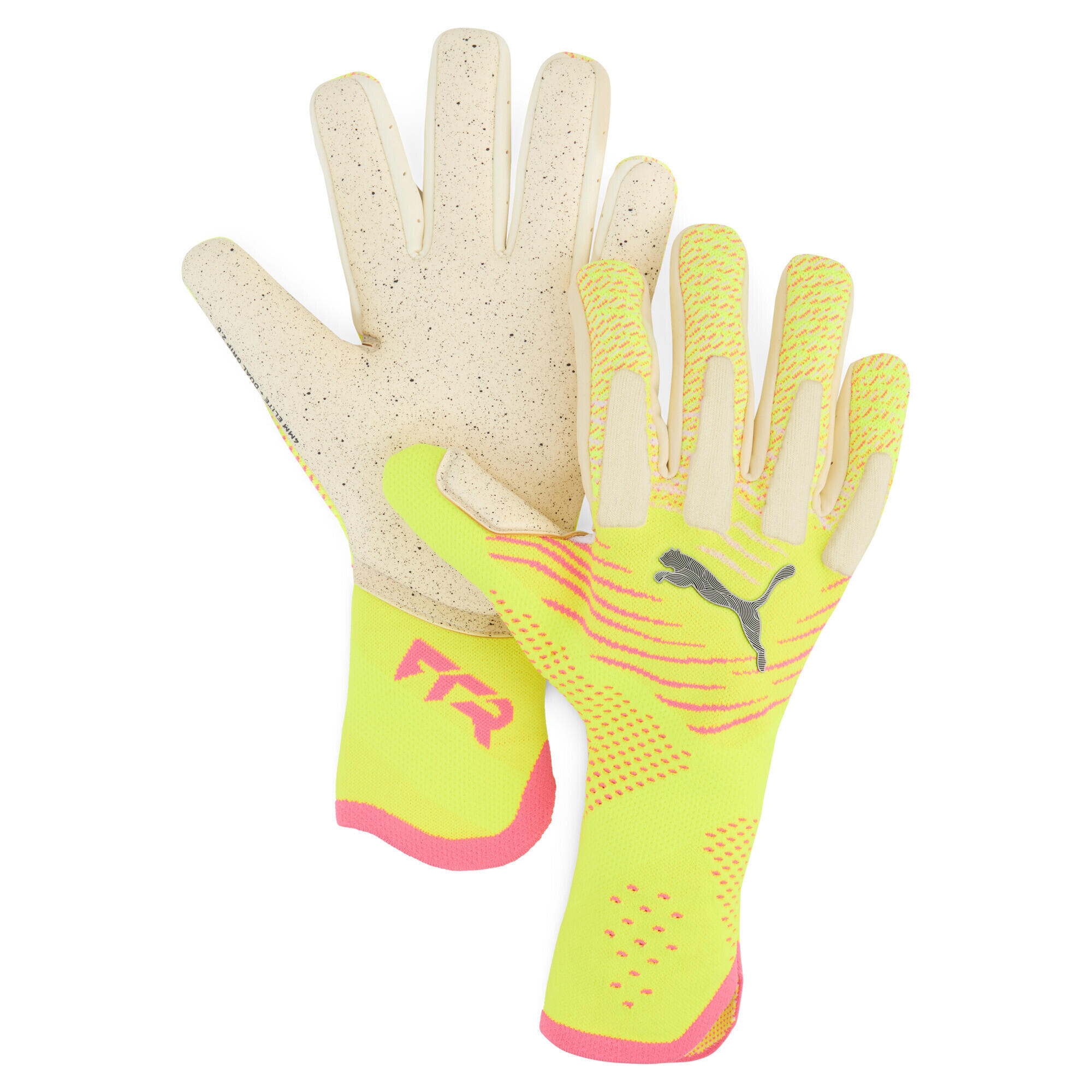 Rękawice bramkarskie FUTURE Ultimate NC PUMA Yellow Alert Sun Struck Pink