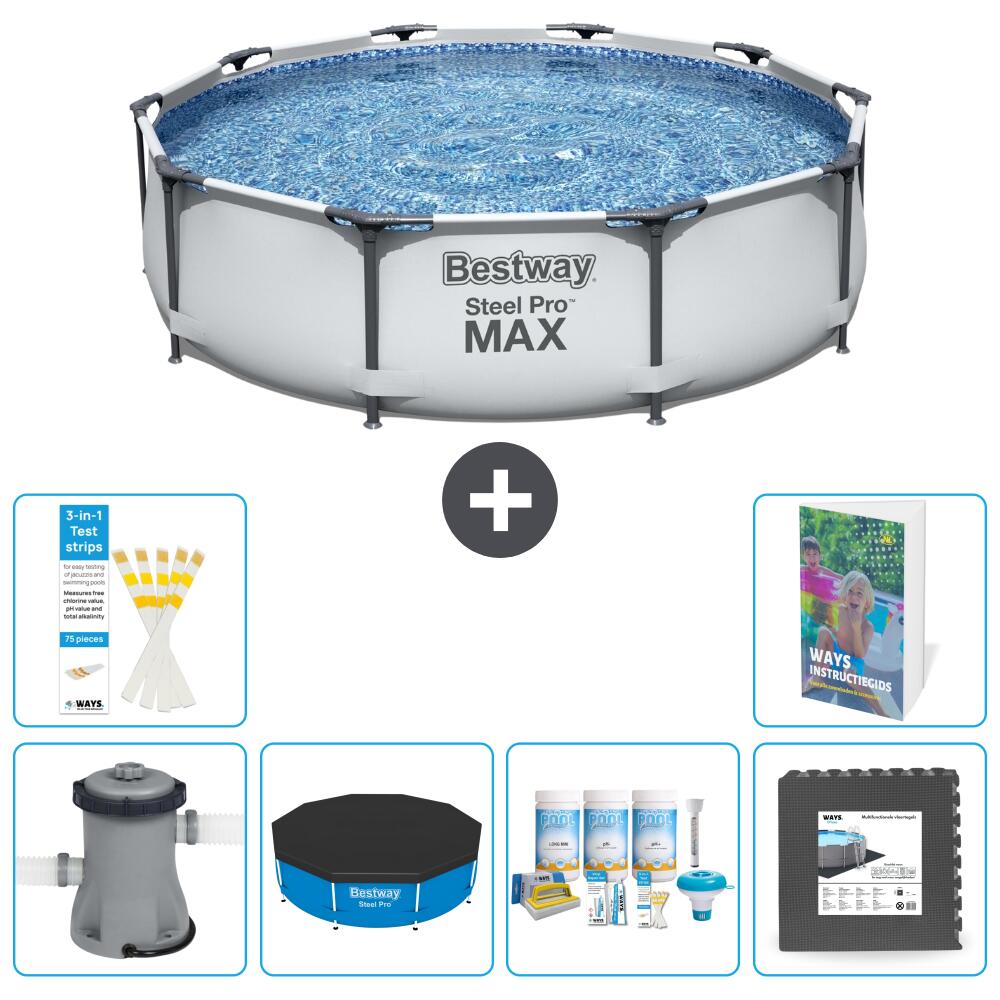 BESTWAY Basen Steel Pro MAX Okrągły - 305x76 cm - 7-częściowy S238