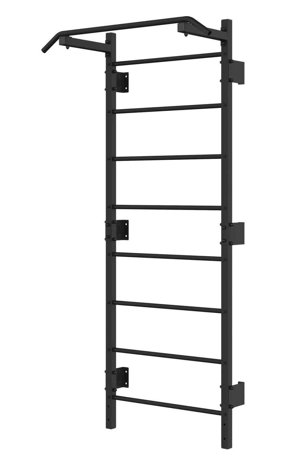 Drabinka gimnastyczna metalowa z drążkiem UNDERFIT 228 x 115 cm czarna