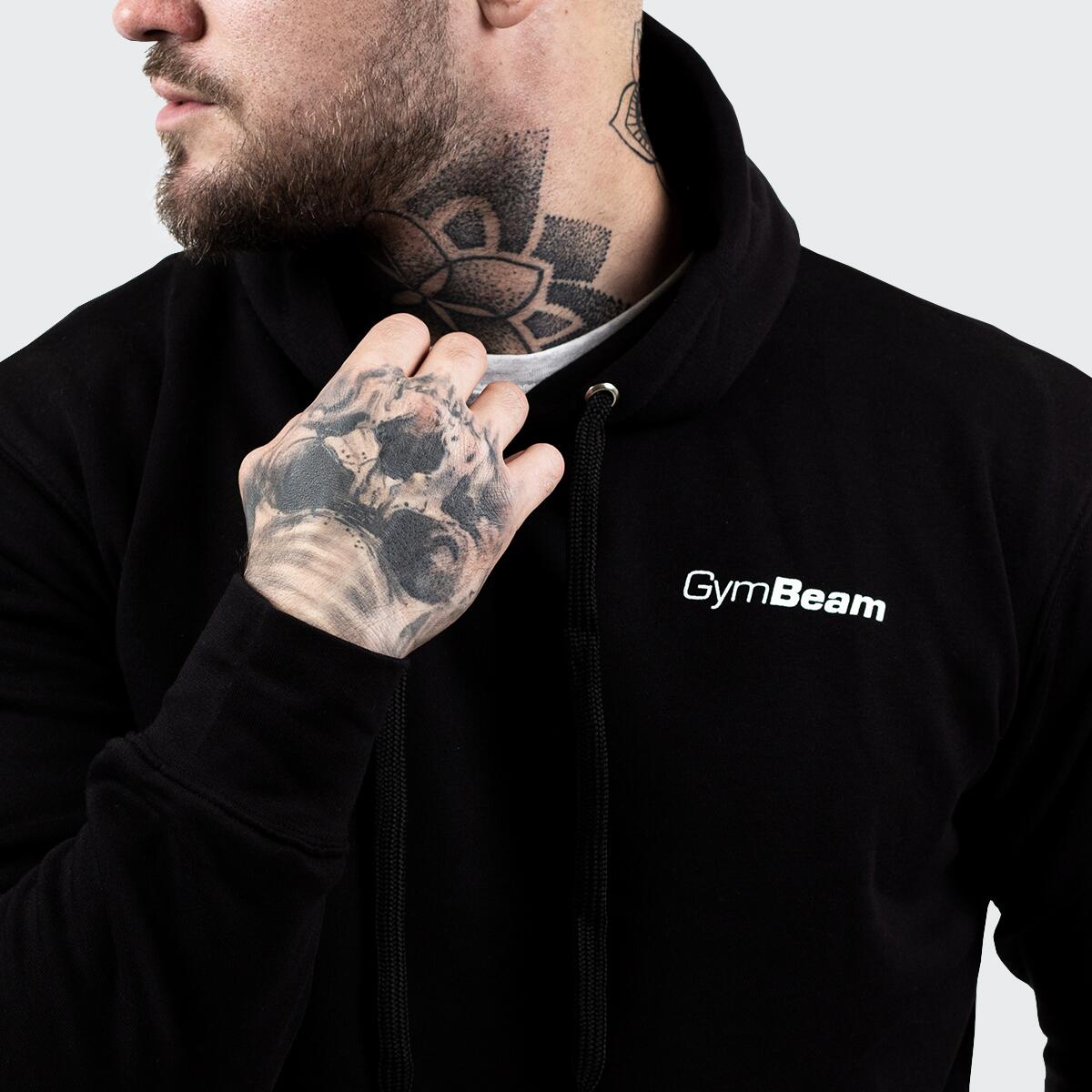 Bluza męska fitness z kapturem czarno-biała Athlete