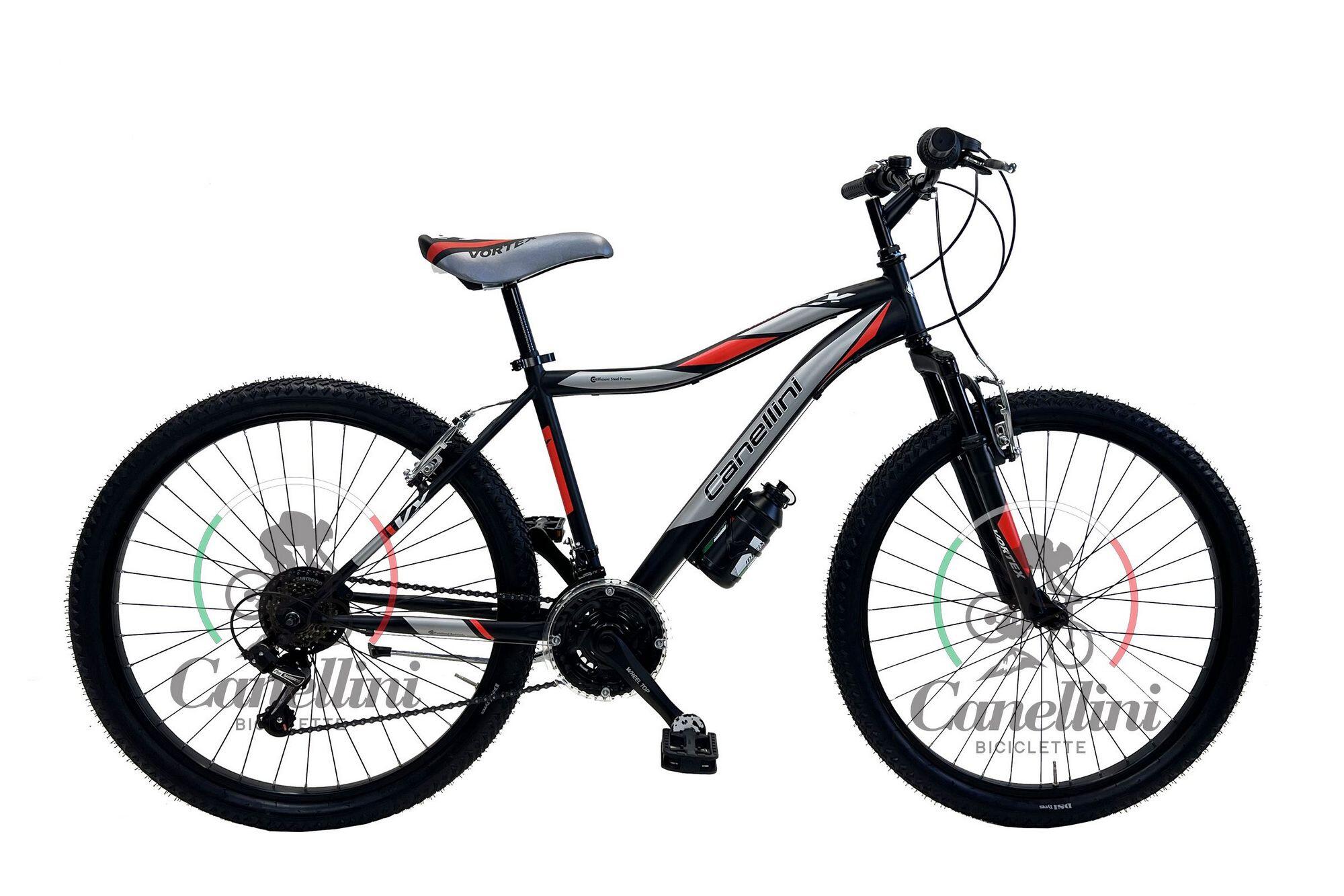 Rower Dziecięcy MTB Canellini VORTEX 26 - Czarny/Czerwony