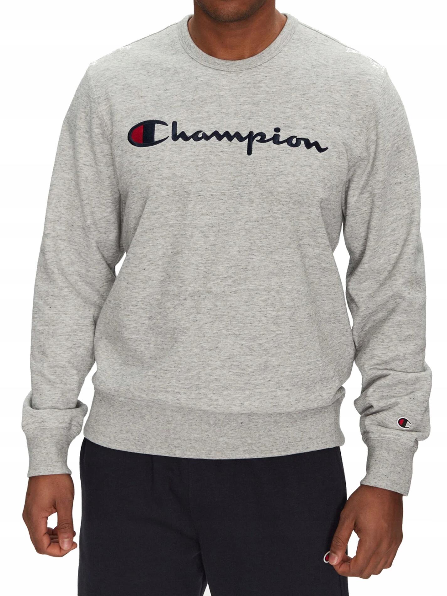 BLUZA męska CHAMPION 220727-EM021 bez kaptura szara sportowa bawełniana L