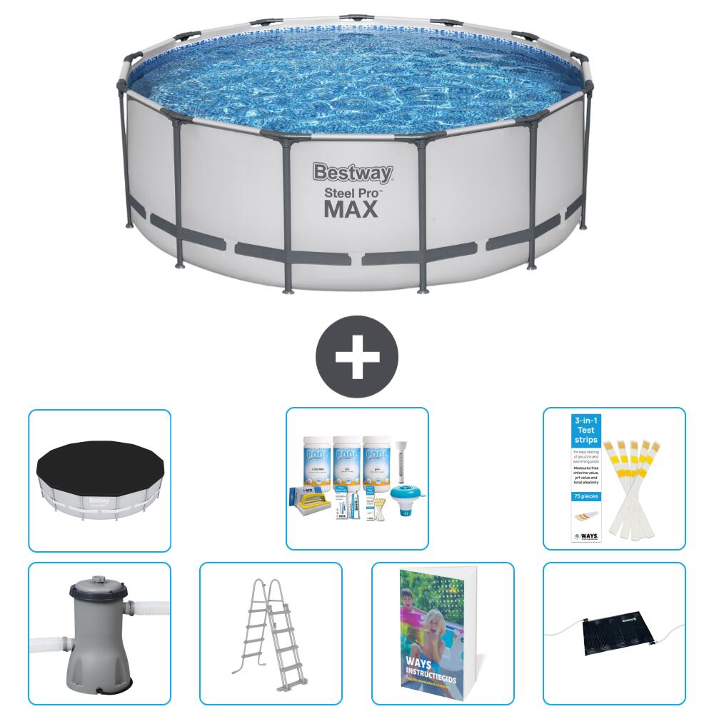 BESTWAY Basen Steel Pro MAX Okrągły - 427x84 cm - 8-częściowy S632