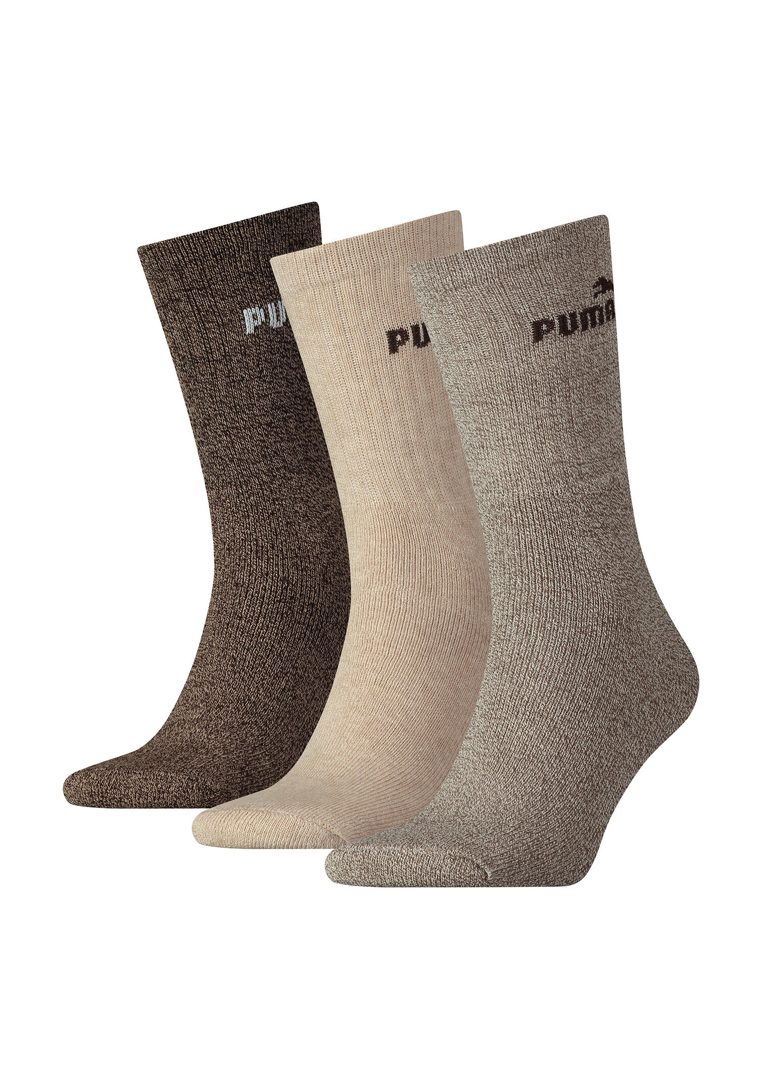 Skarpety Puma Crew Sock 3 szt. Brązowe 35-38