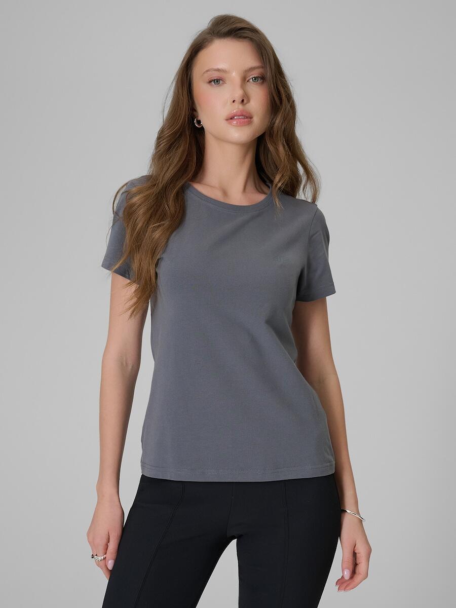 T-shirt slim gładki damski 4F 4FRSS26TTSHF3628