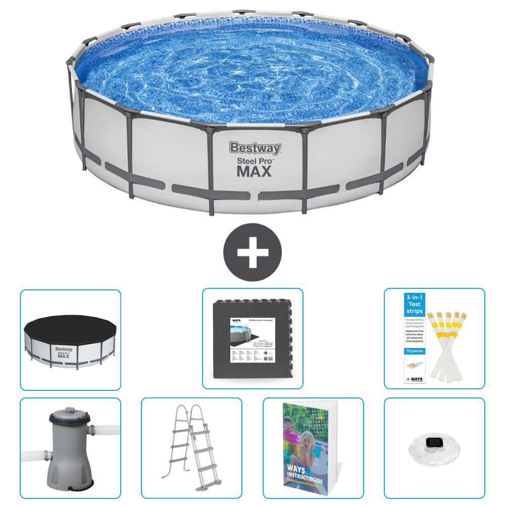 BESTWAY Basen Steel Pro MAX Okrągły - 457x122 cm - 8-częściowy S608