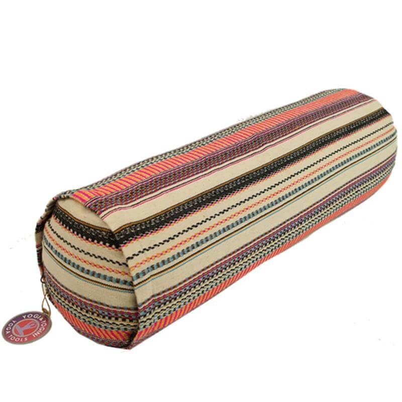 Wałek do jogi Bohemian z organicznej bawełny - wielokolorowy bolster