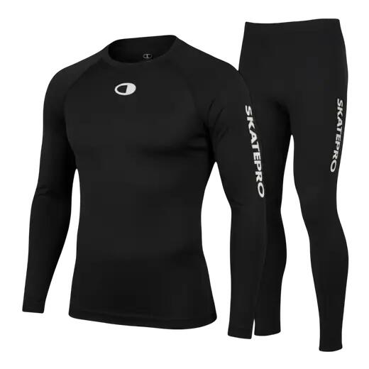 Sporty zimowe Bielizna unisex SkatePro Seamless Bielizna Zestaw - S-M - Czarny