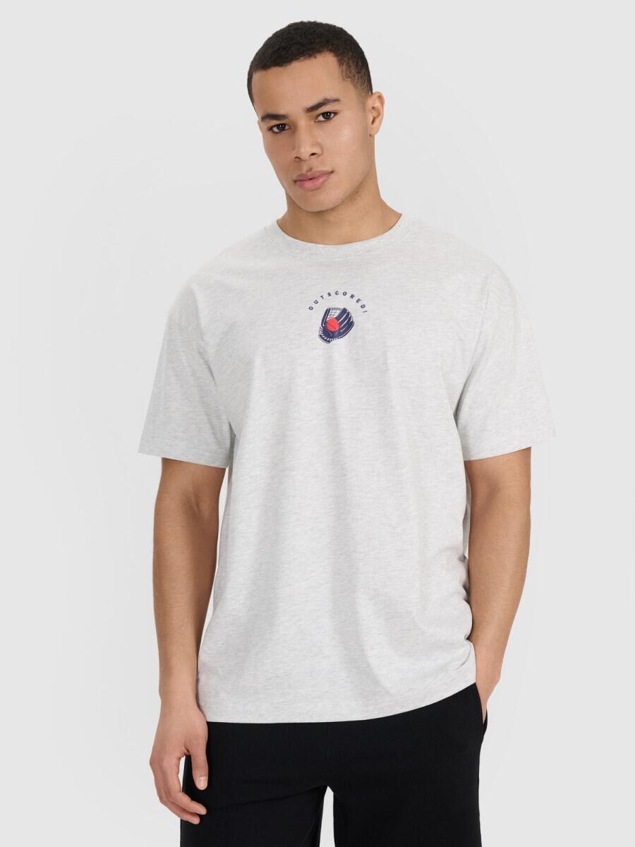 T-shirt oversize z nadrukiem męski 4F 4FRSS25TTSHM2981