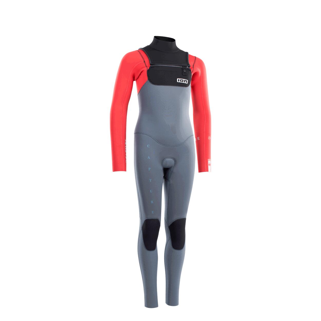 Pianka surfingowa dziecięca ION Capture 4/3 Front Zip Jr steel blue/red