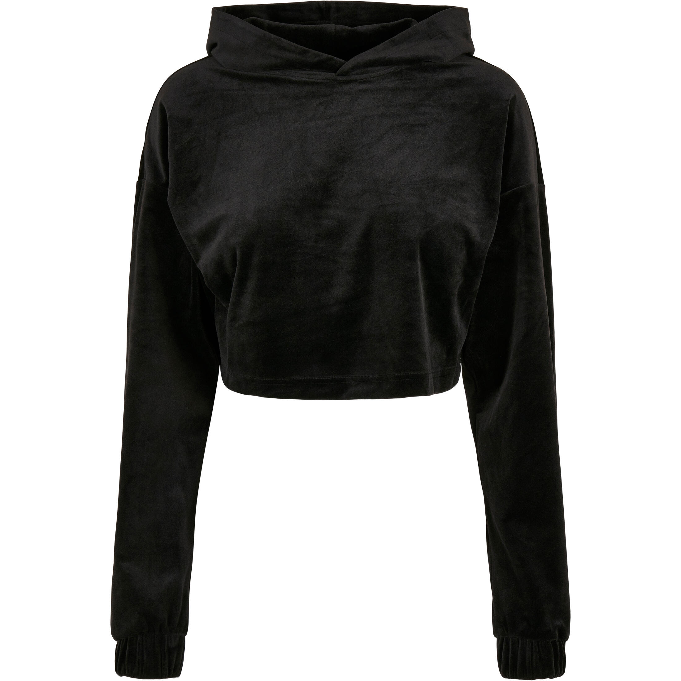 Damska bluza z kapturem Urban Classics cropped aksamitna oversized (GT)