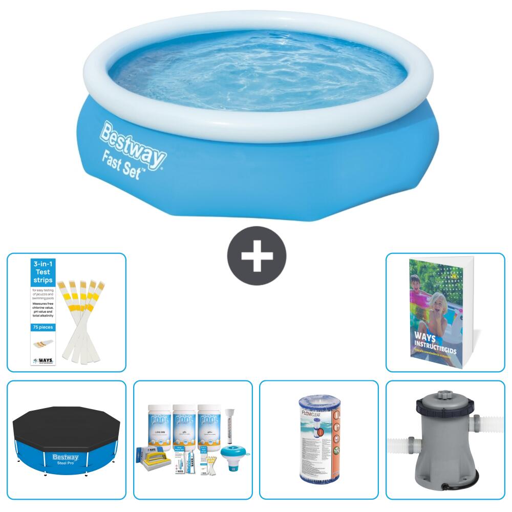 BESTWAY Basen Fast Set Okrągły - 305x76 cm - 7-częściowy S34