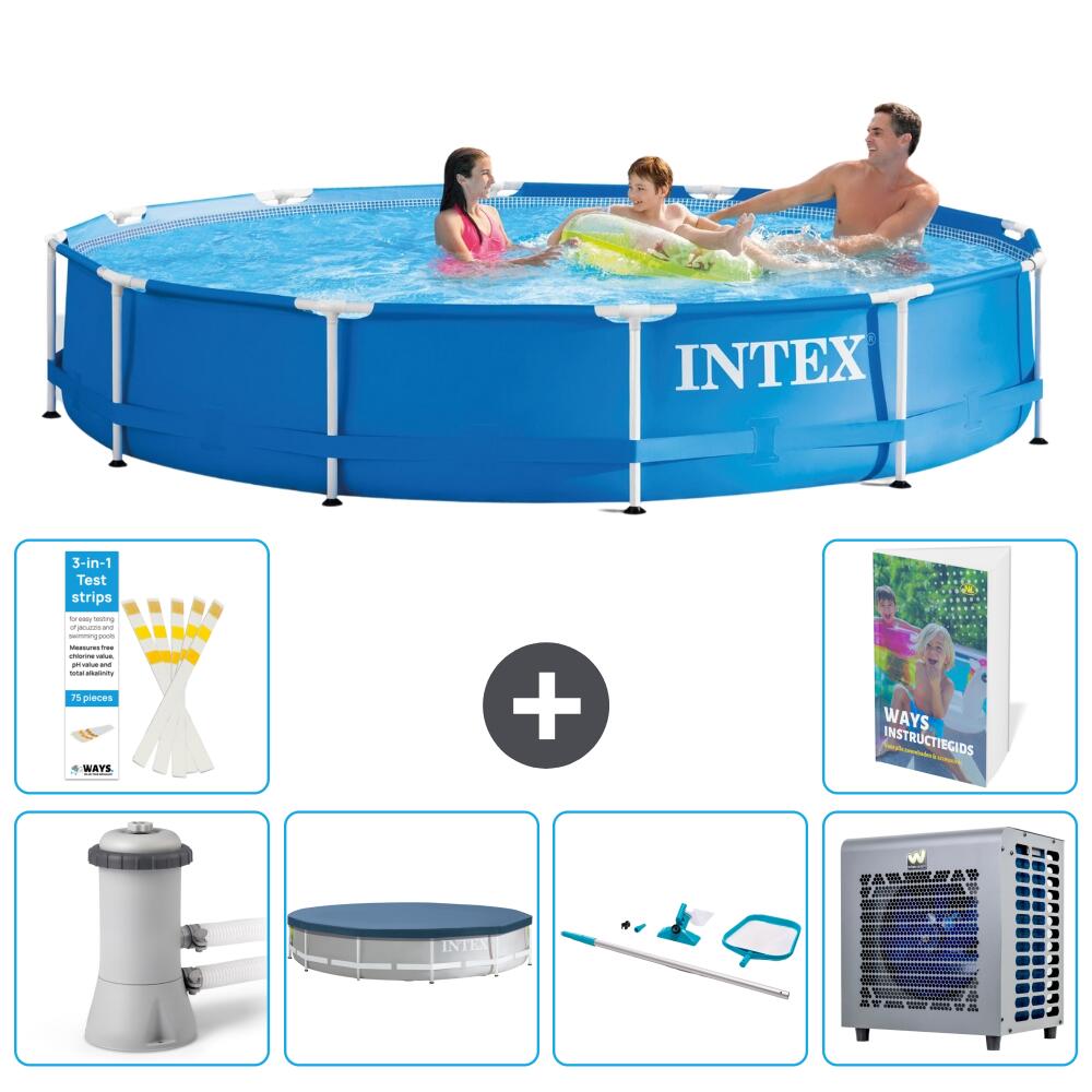 INTEX Basen ze stelażem Okrągły - 366x76 cm - 7-częściowy S283