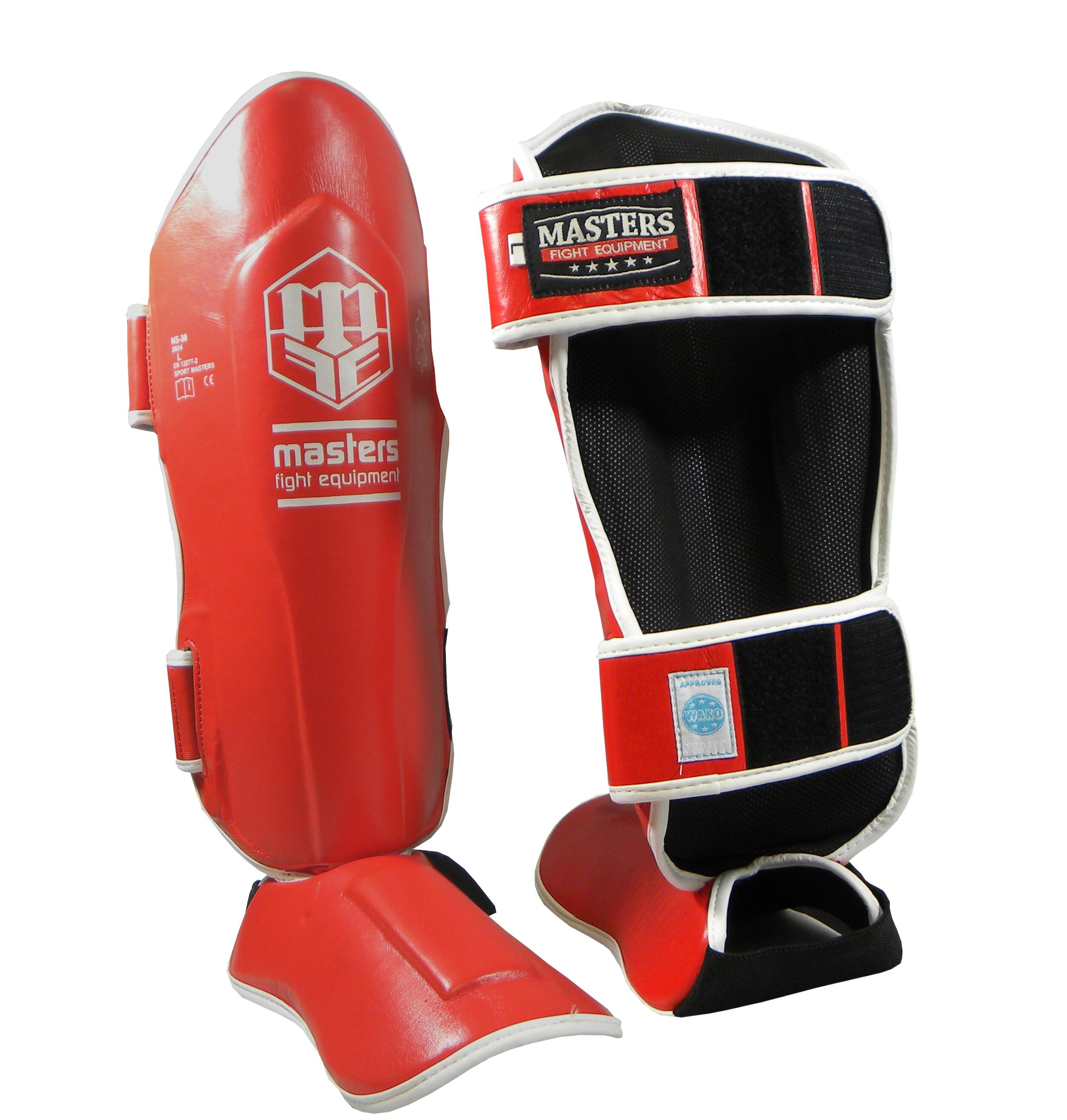 Ochraniacze piszczeli i stopy ze skóry naturalnej MASTERS FIGHT EQUIPMENT z Wako
