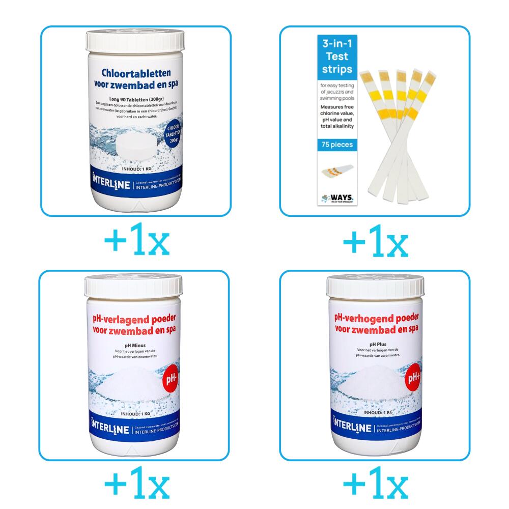 Zestaw do konserwacji basenu – Utrzymanie basenu – 4 elementy - CB130