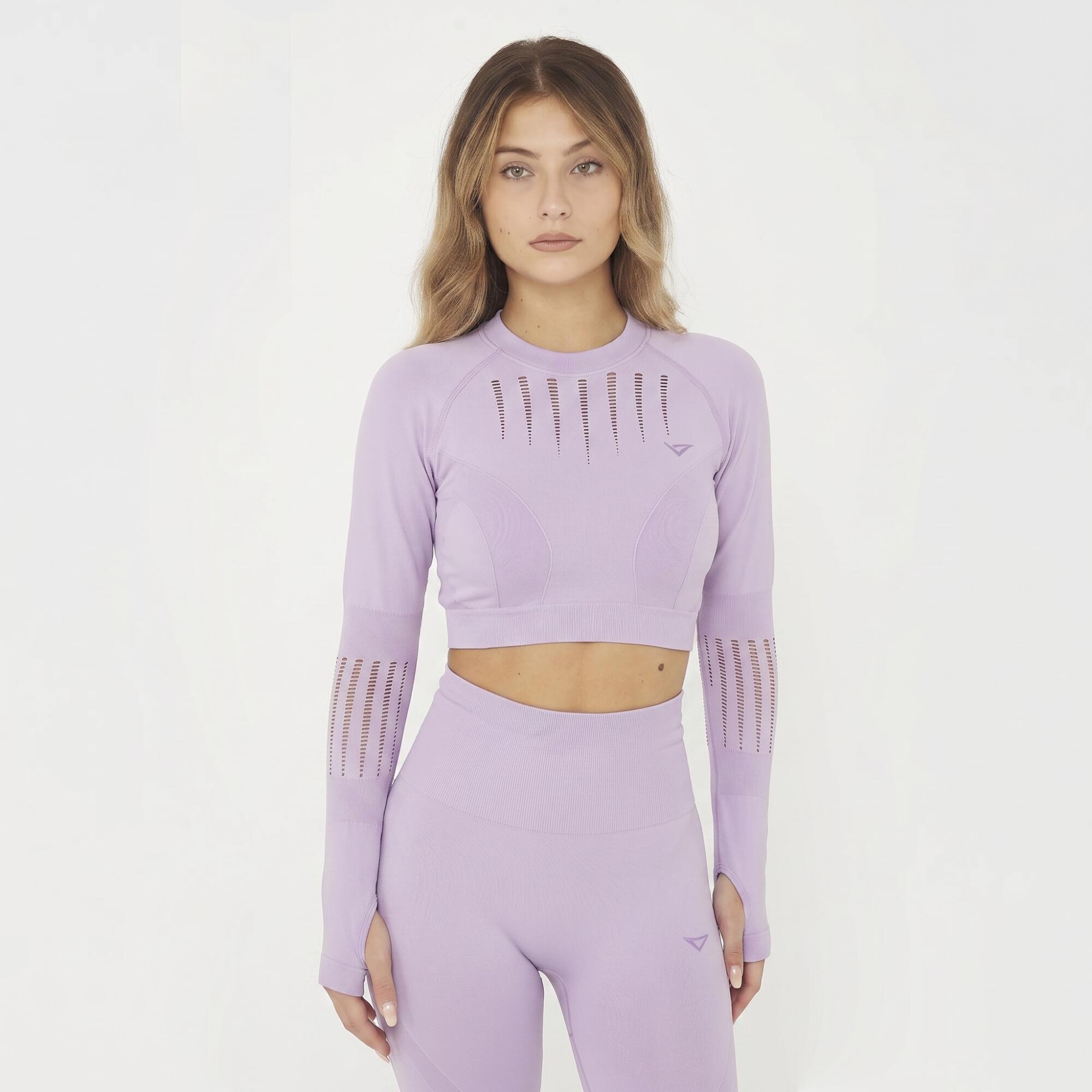 Crop top do treningu RUE z długim rękawem