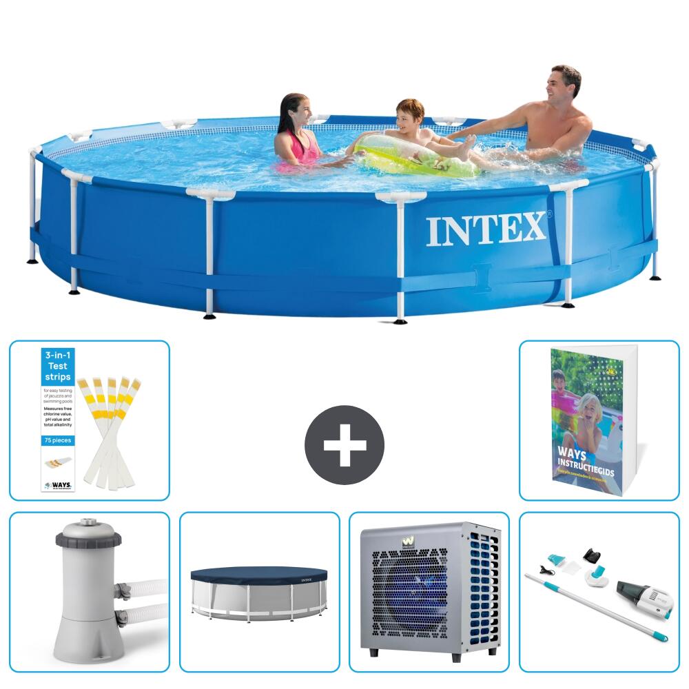 INTEX Basen ze stelażem Okrągły - 366x76 cm - 7-częściowy S313