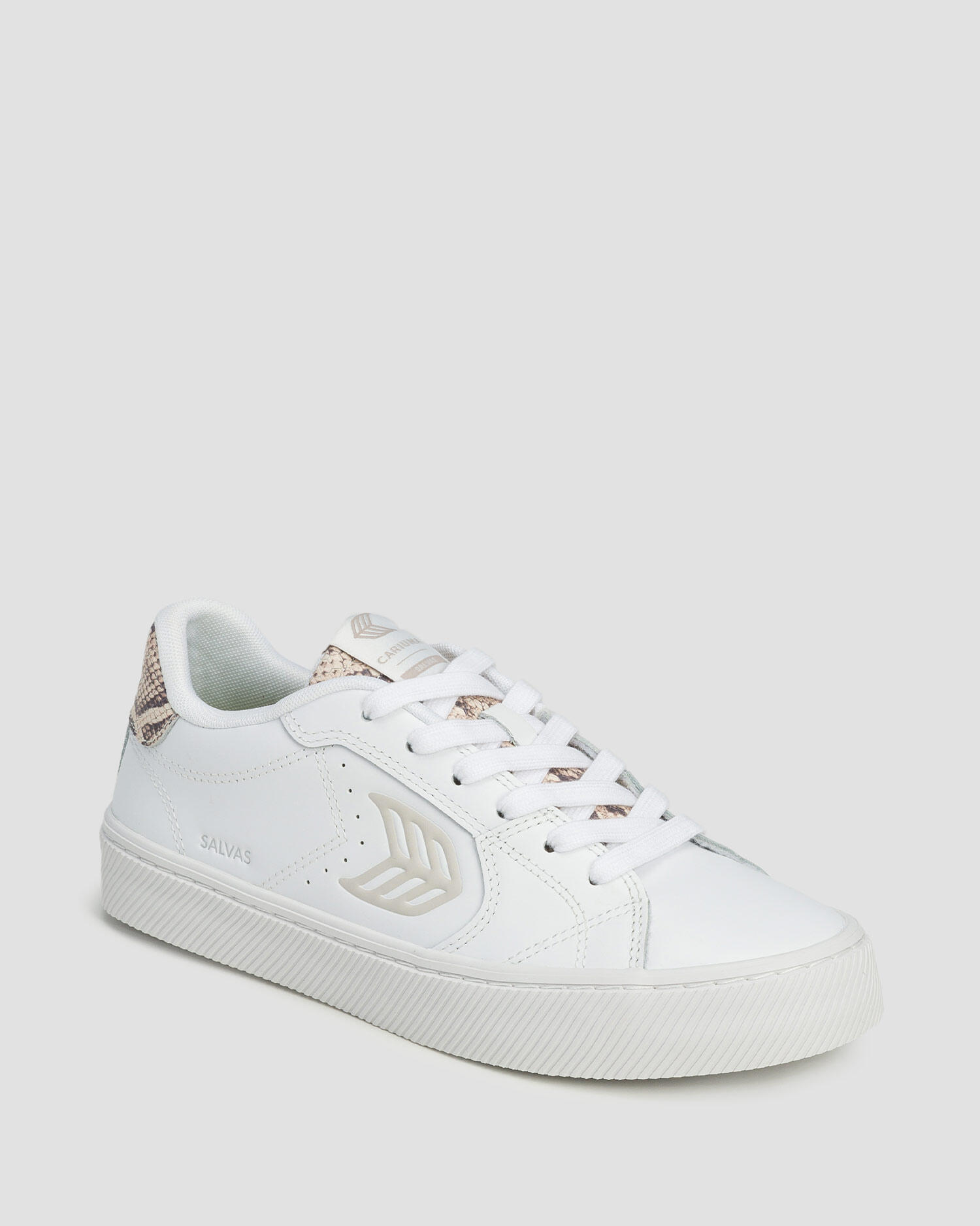 Sneakersy skórzane Cariuma Salvas White Leather Snake Skin