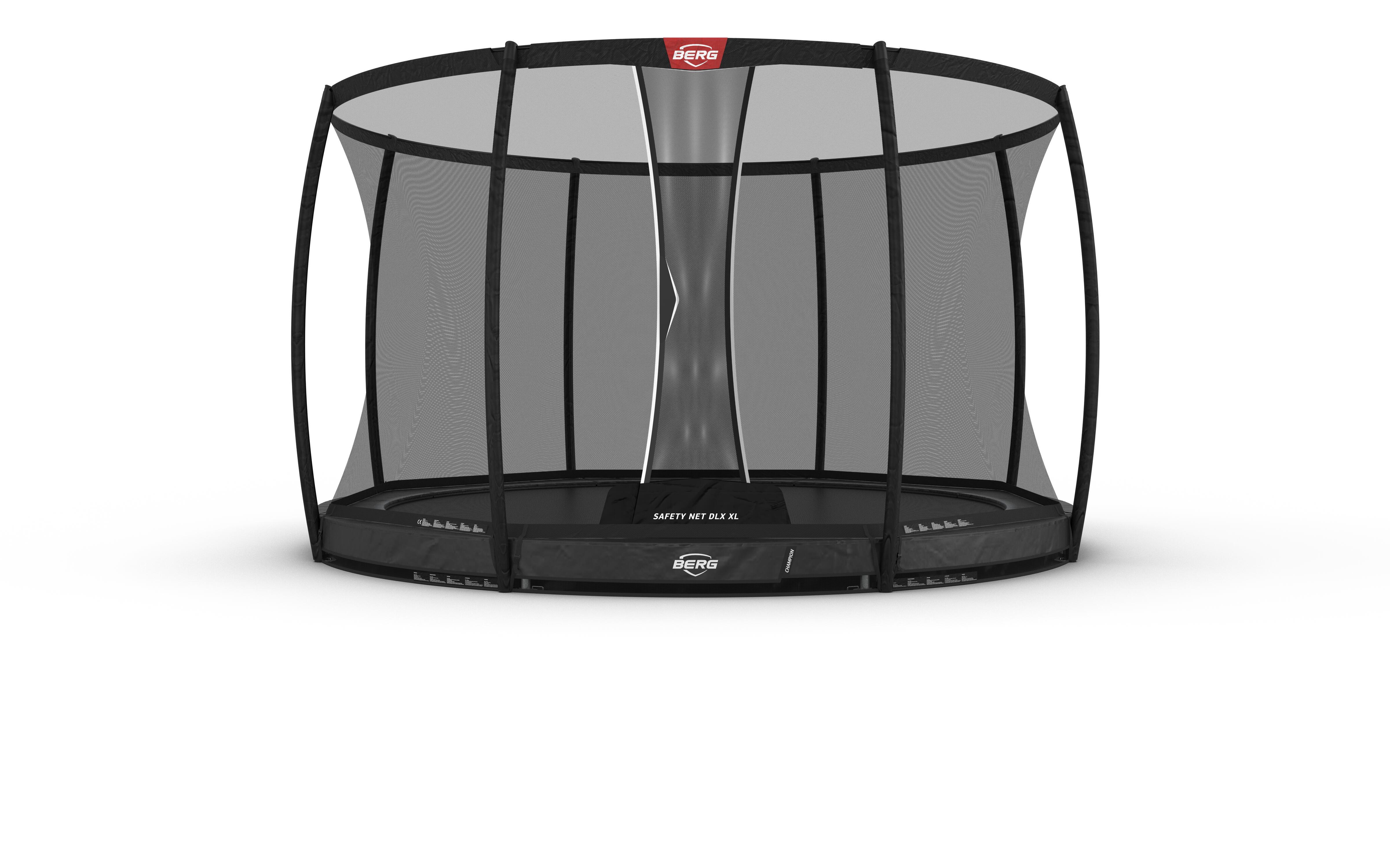 Trampolina Champion InGround 430 + Siatka Bezp. DLX XL Szary
