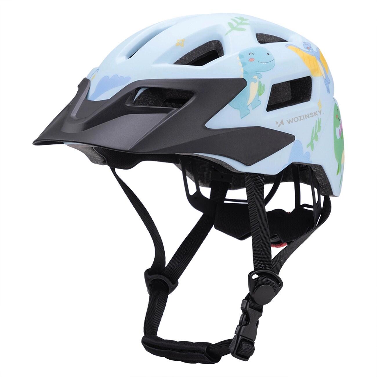 Kask rowerowy dziecięcy MTB wozinsky z odpinanym daszkiem xs - jasnoniebieski
