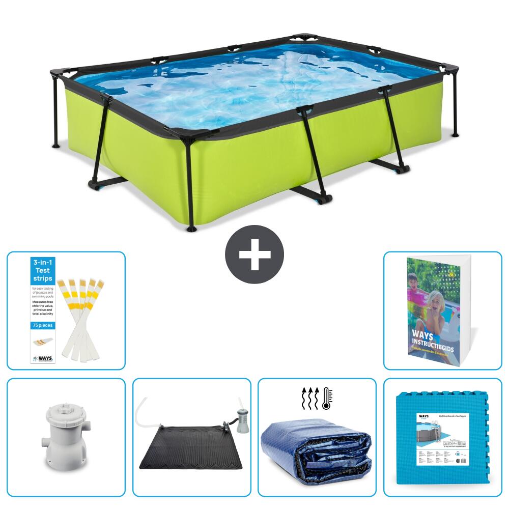 EXIT TOYS Basen Prostokątny - 300x200x65 cm - 7-częściowy S340