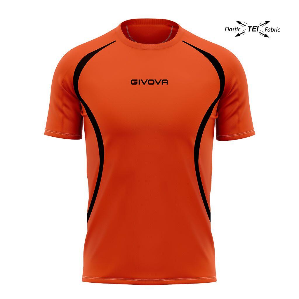 Koszulka do biegania Givova unisex - fluo pomarańczowy/czarny, M