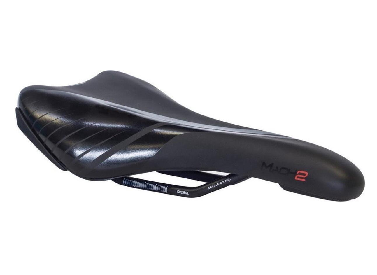 Siodło rowerowe dla dorosłych Selle Royal Mach 2, czarne, 27 x 14 cm