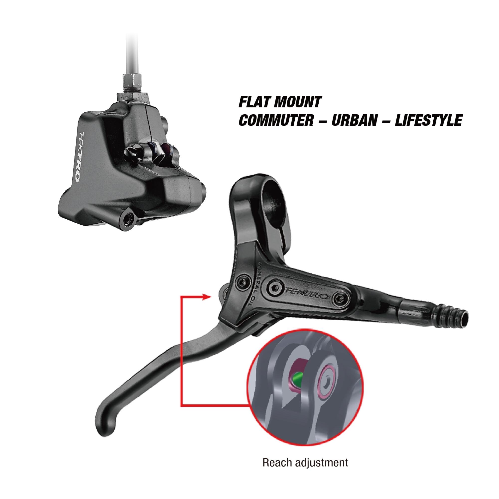 Hamulec hydrauliczny rowerowy Tektro HD-R280 przedni z lewą klamką bez tarczy