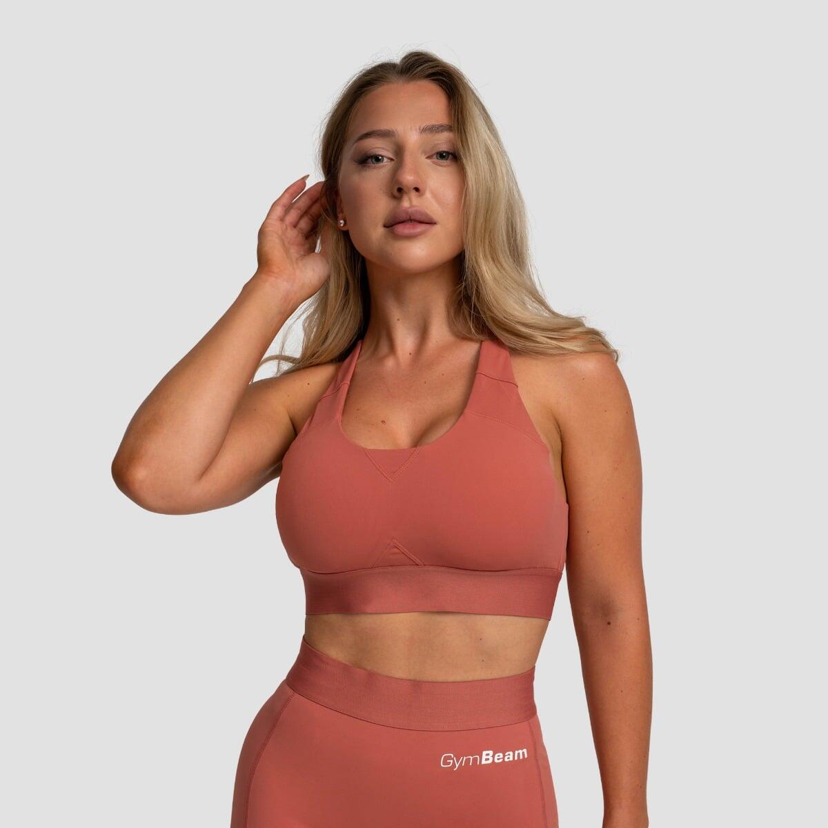Biustonosz sportowy damski fitness regulowany cynamonowy Limitless