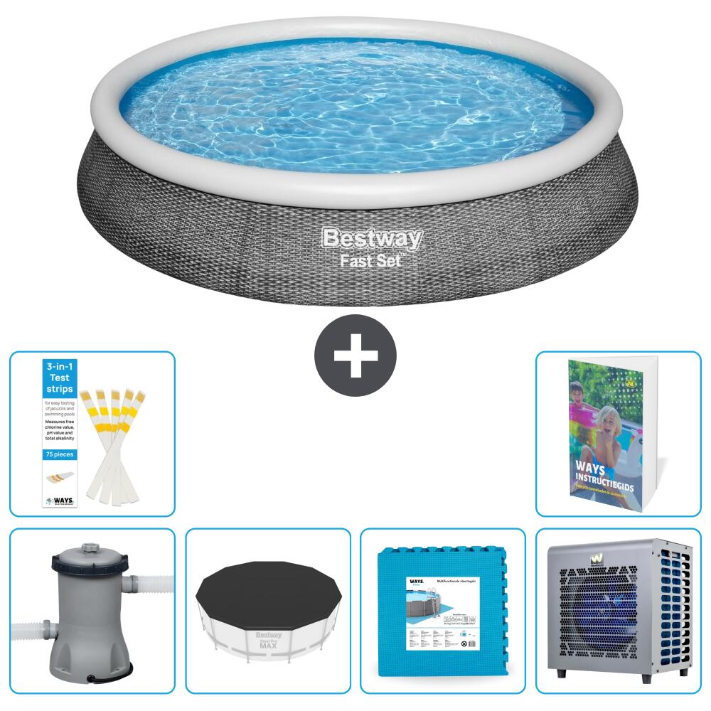 BESTWAY Basen Fast Set Okrągły - 396x84 cm - 7-częściowy S290