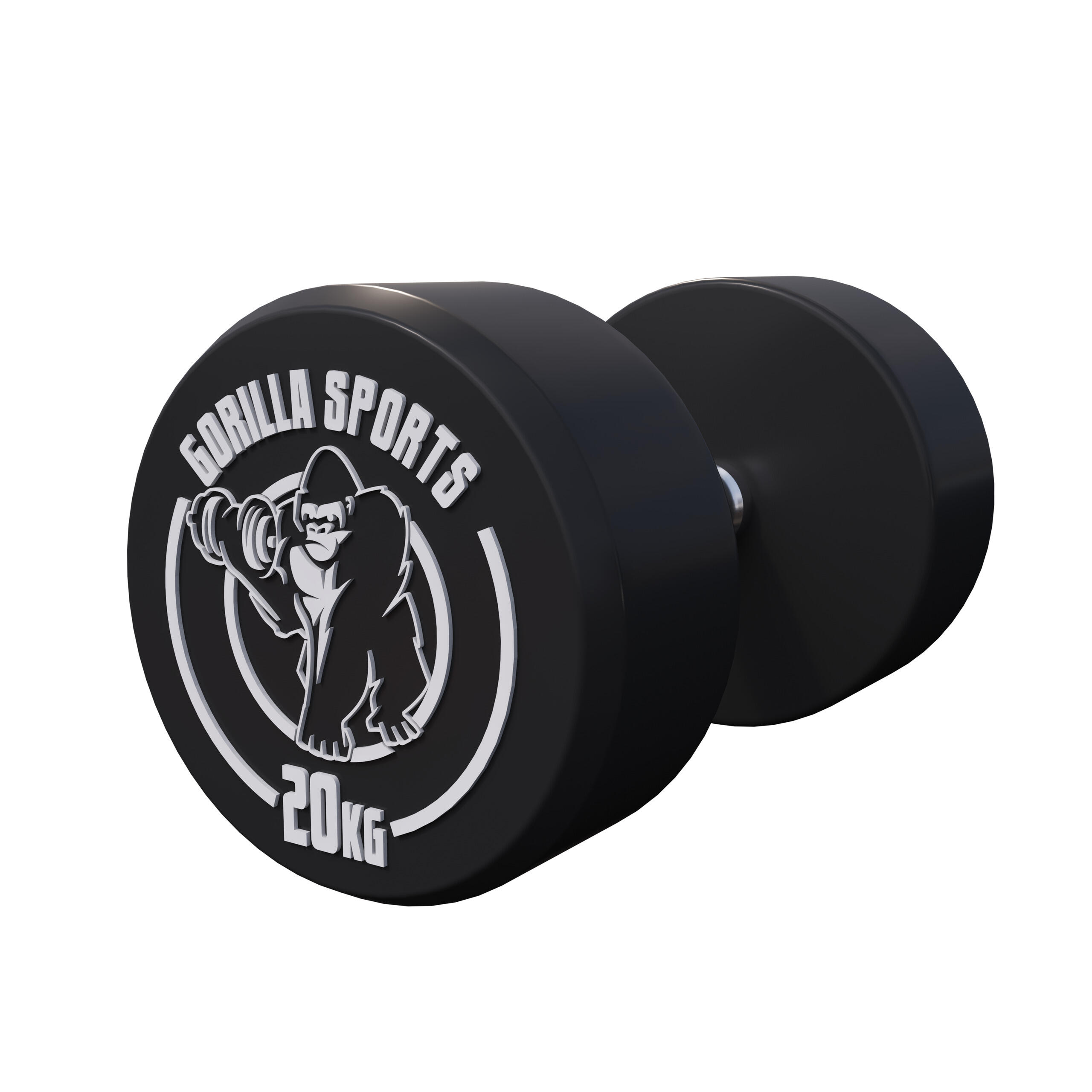 Hantla stała 20 kg żeliwna gumowana profesjonalna Gorilla Sports