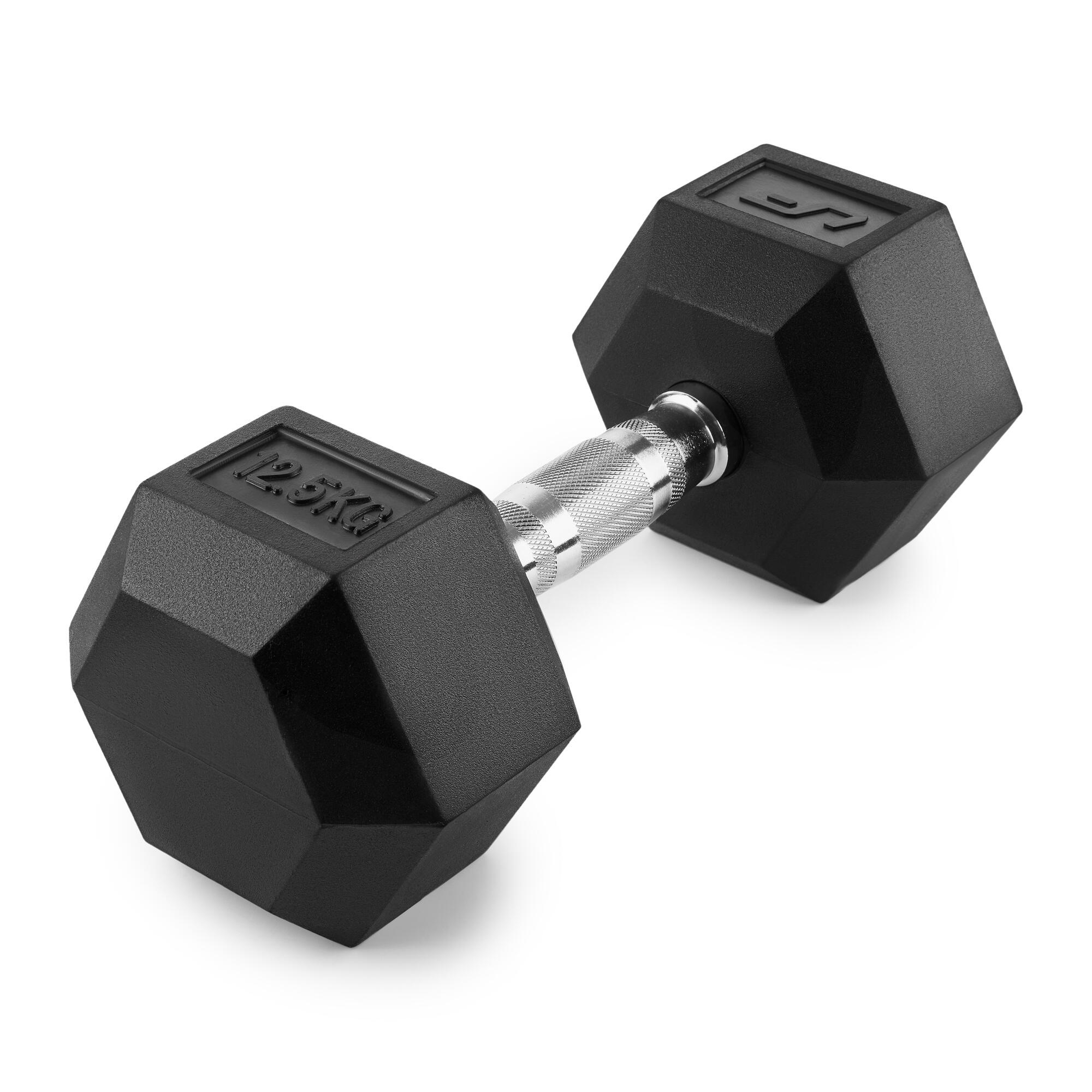 Hantla żeliwna gumowana HEX 12.5 kg