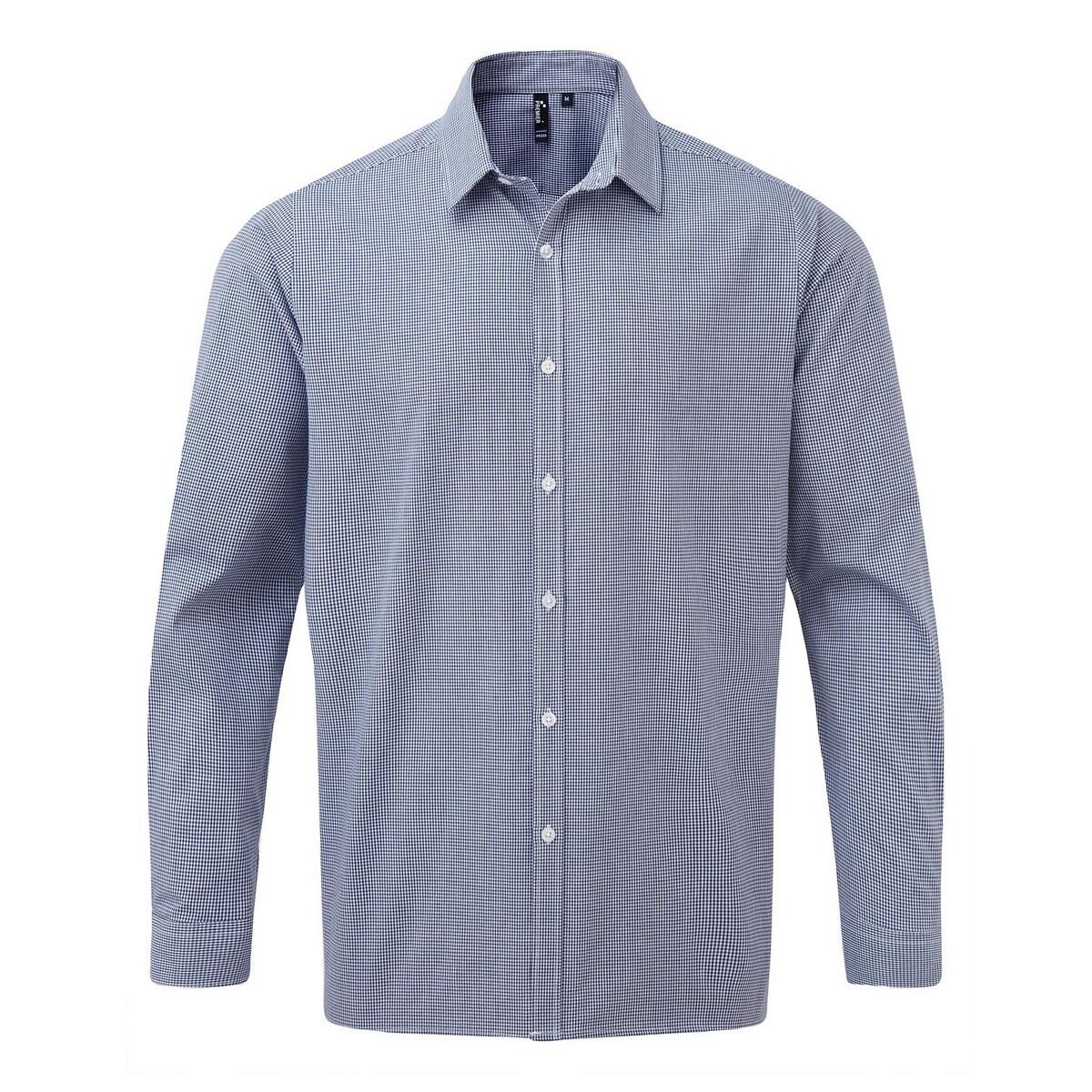Męska Koszula Z Długim Rękawem Gingham Micro Checked