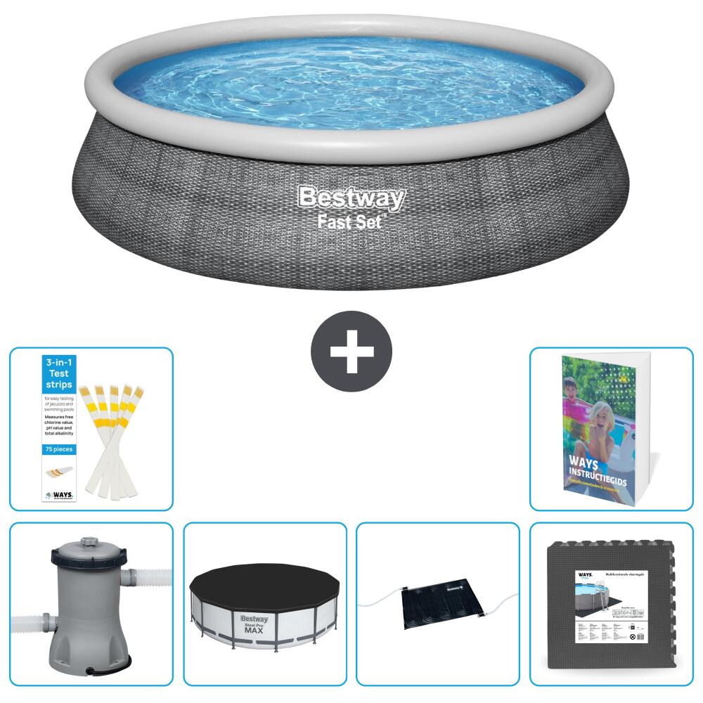 BESTWAY Basen Fast Set Okrągły - 457x84 cm - 7-częściowy S195