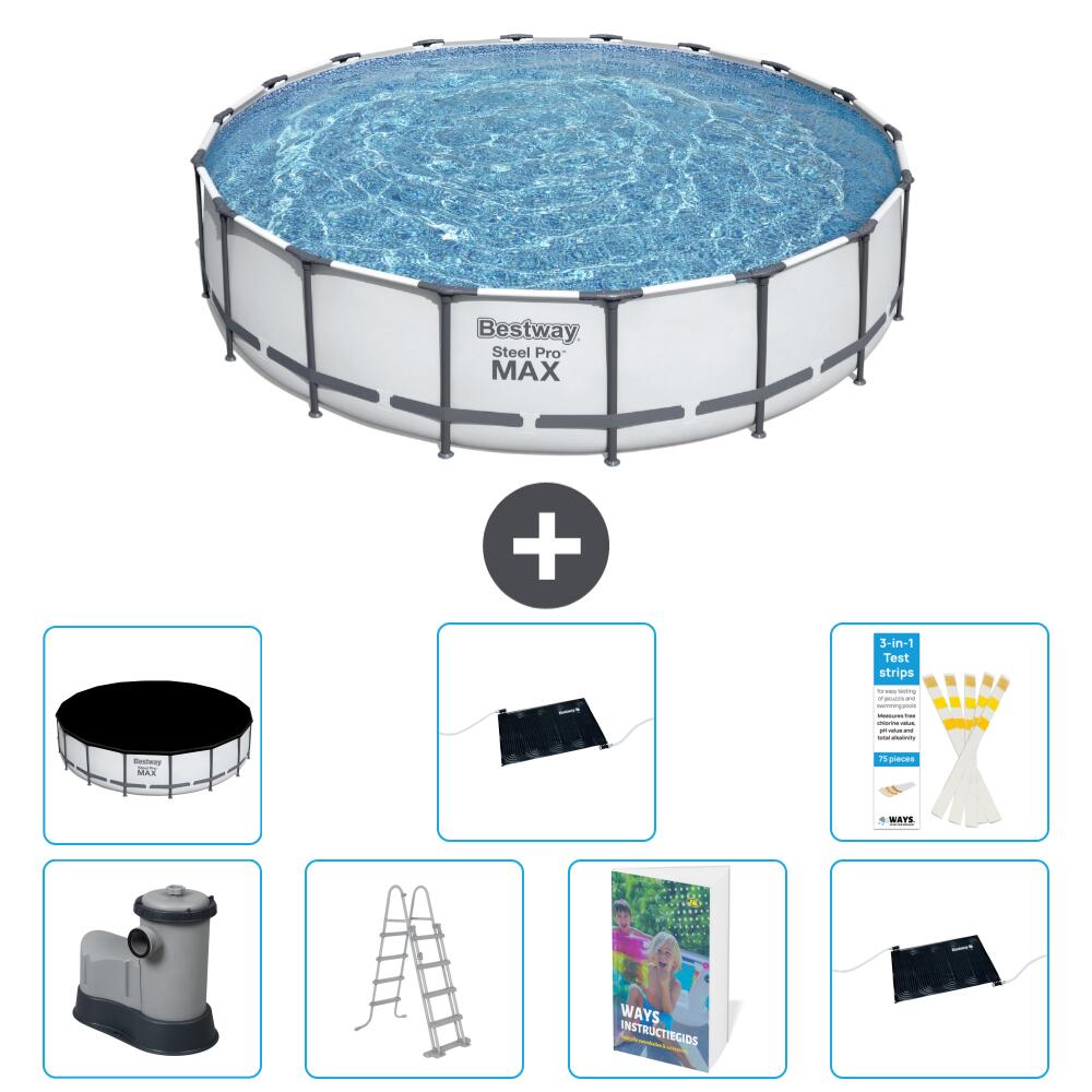 BESTWAY Basen Steel Pro MAX Okrągły - 549x122 cm - 8-częściowy S562