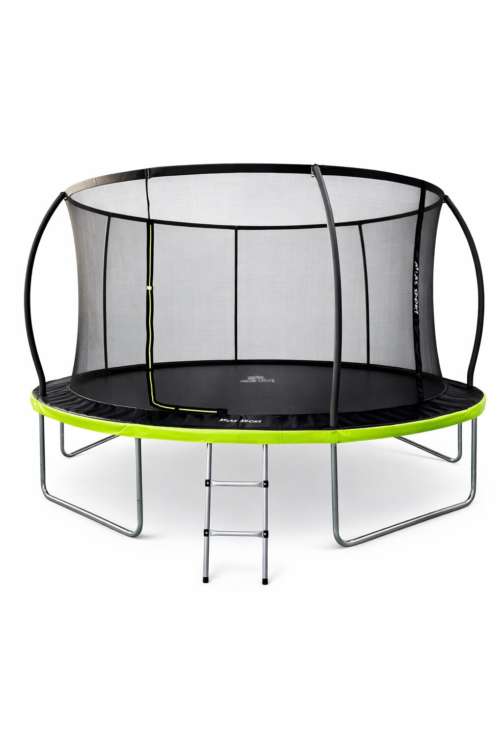 TRAMPOLINA OGRODOWA ATLAS SPORT 427 cm 14ft SIATKA 180 CM PRO ZIELONA