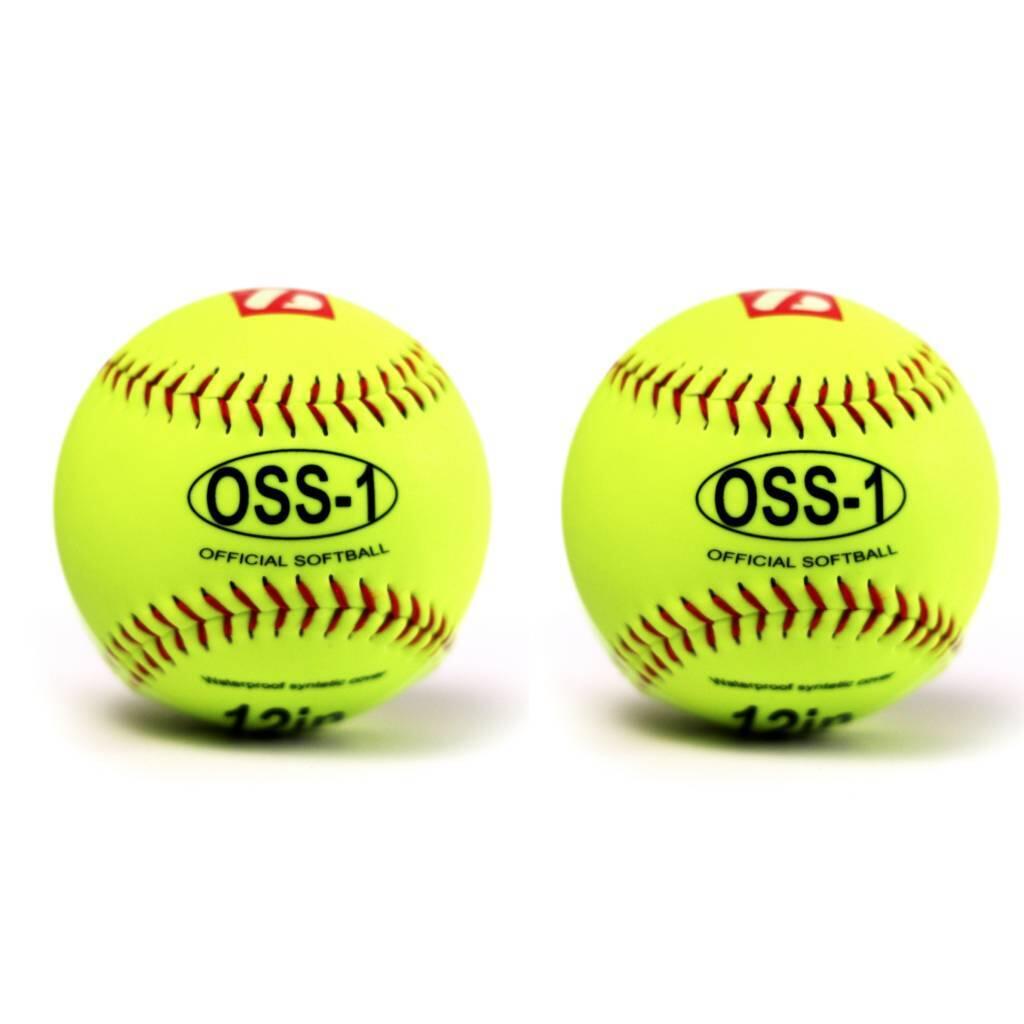 piłka treningowa do softballu, 12'', żółta, 2 szt. OSS-1