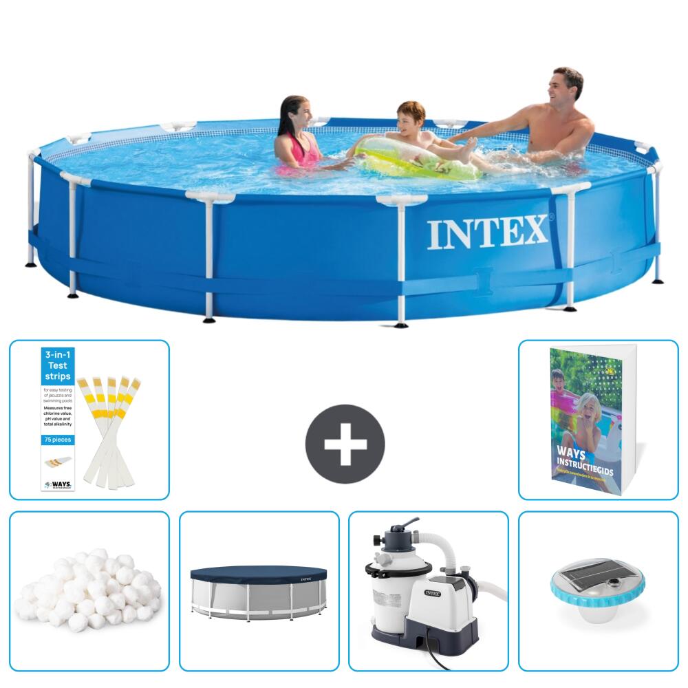 INTEX Basen ze stelażem Okrągły - 366x76 cm - 7-częściowy S105