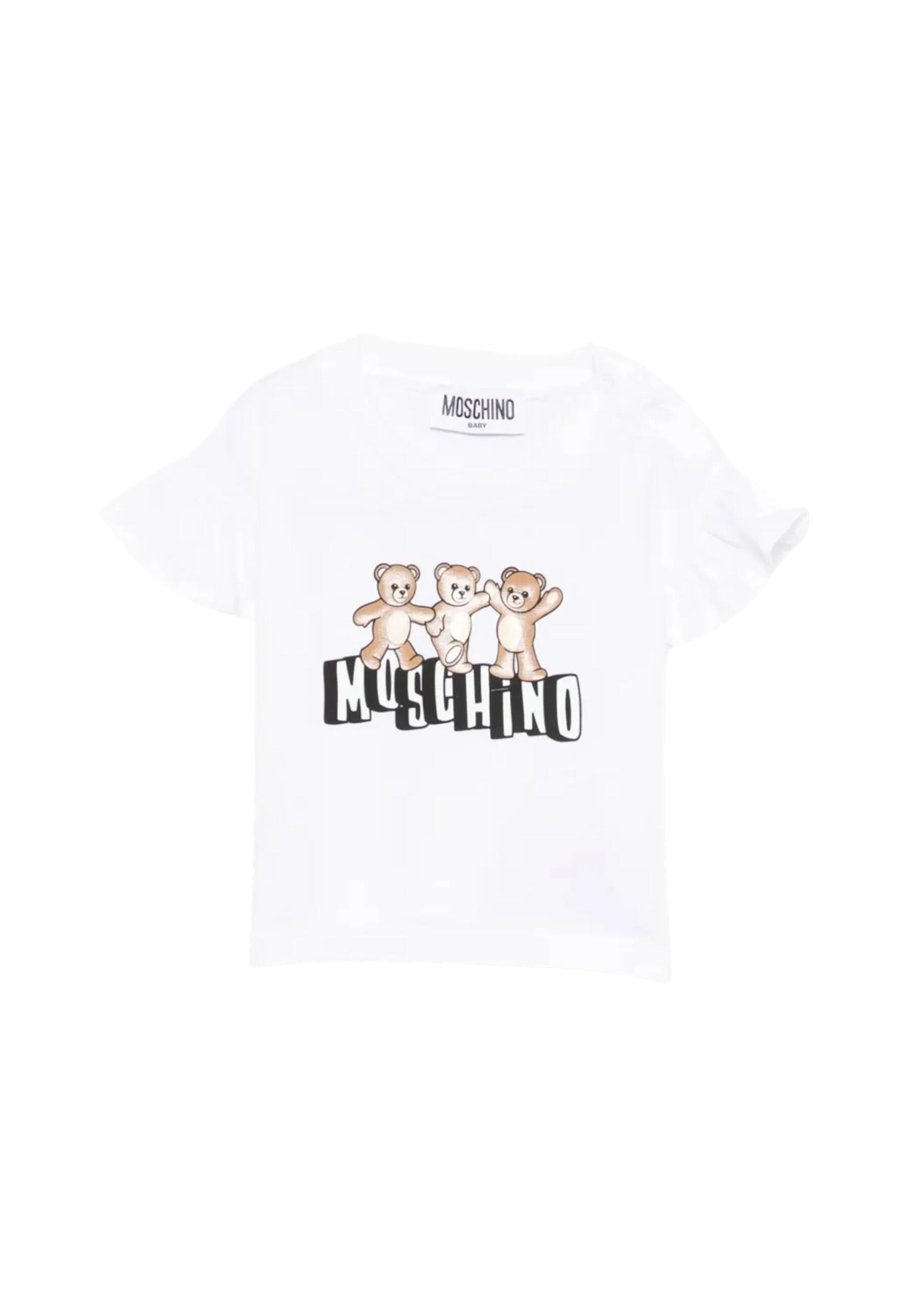 T-shirt dziewczęce Moschino biały